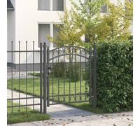 vidaXL Cancello per recinzione EMMEN 125 x 100 cm, Sicurezza per Giardino e Terrazza, Cancello in Acciaio Moderno, Barriera Resistente, Montaggio Facile
