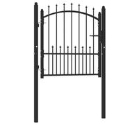 vidaXL Cancello per Recinzione EMMEN con Punte in Acciaio 104x97 cm Nero