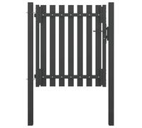vidaXL Cancello per Recinzione Entrata per Staccionate Punto di Ingresso Porta Cancellata per Inferriate Porta in Acciaio 1x1,25 m Antracite