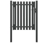 vidaXL Cancello per Recinzione Entrata per Staccionate Punto di Ingresso Porta Cancellata per Inferriate Porta in Acciaio 1x1,5 m Antracite