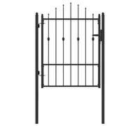 vidaXL HORST 100 x 125 cm metallo nero con serratura, porta di sicurezza per esterni, recinzione metallica moderna, resistente, elegante e resistente alle intemperie