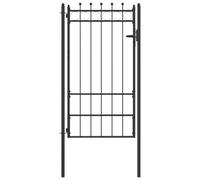 vidaXL Horst - Cancello per recinzione, 100 x 175 cm, in metallo, colore nero, con serratura, moderno, sicuro per vialetto, giardino, in metallo, per una sicurezza illimitata