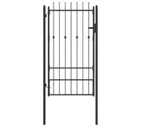 vidaXL HORST 100 x 175 cm metallo nero con serratura, porta di sicurezza per esterni, recinzione metallica moderna, resistente, elegante e resistente alle intemperie