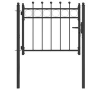 vidaXL Horst - Cancello per recinzione, 100 x 75 cm, in metallo nero, con serratura, moderna, sicura per vialetto, giardino, in metallo, per una sicurezza illimitata