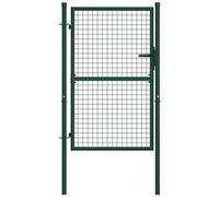 vidaXL Cancello per Recinzione in Acciaio 100x125 cm Verde