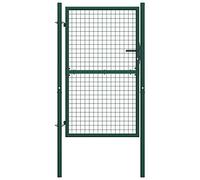 vidaXL Cancello per Recinzione in Acciaio 100x175 cm Verde