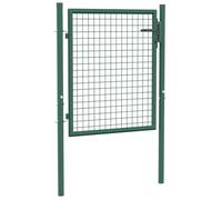 vidaXL Cancello per Recinzione Robusto Durevole Privacy con 2 Pali Serratura e Chiavi Ingresso Pedonale in Acciaio 100x75 cm Verde