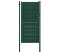vidaXL Cancello per Recinzione in PVC e Acciaio 100x204 cm Verde
