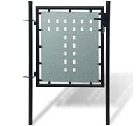 vidaXL Cancello per Recinzione Singolo Nero 100 x 125 cm