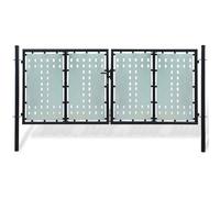 vidaXL Cancello per Recinzione Singolo Nero 300 x 175 cm