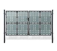 vidaXL Cancello per Recinzione Singolo Nero 300 x 200 cm
