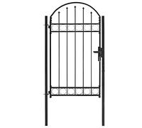 Cancello per recinzione ad arco in acciaio 100x175 cm nero