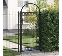 vidaXL Cancello recinzione ASSEN arco superiore 2 pali 105x170 cm Nero