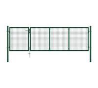 vidaXL Cancello Recinzione Classico Robusto Aniruggine con Serratura e Chiavi Ingresso Pannello Recinto da Giardino in Acciaio 350x100 cm Verde