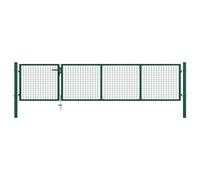 vidaXL Cancello Recinzione Classico Robusto Aniruggine con Serratura e Chiavi Ingresso Pannello Recinto da Giardino in Acciaio 350x75 cm Verde