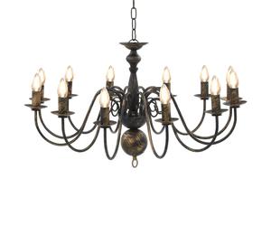 vidaXL Candelabro Stile Anticato Nero 12 Lampadine E14