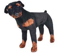 vidaXL Cane Rottweiler in Peluche in Piedi Nero e Marrone XXL
