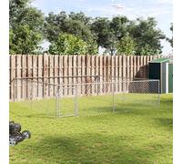 vidaXL Canile da Esterno in Acciaio Zincato 4x4x1 m