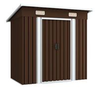 vidaXL Capanno Attrezzi da Giardino Marrone 194x121x181 cm in Acciaio