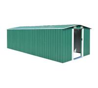 vidaXL Capanno da Giardino in Metallo Verde 257x597x178 cm Casetta Attrezzi