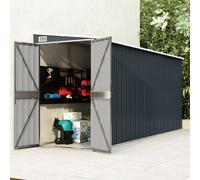 vidaXL Capanno da Giardino a Parete Antracite 118x382x178 cm Acciaio