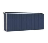 vidaXL Capanno da Giardino a Parete Antracite 118x382x178 cm Acciaio
