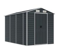 vidaXL Capanno da Giardino Antracite 191x300x198 cm in Acciaio Zincato