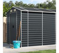 vidaXL Capanno da Giardino Antracite 191x555x198cm in Acciaio Zincato