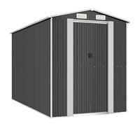 Capanno da giardino antracite 192x357x223 cm in acciaio zincato