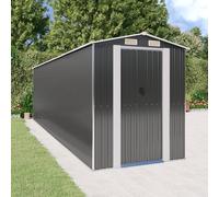 vidaXL Capanno da Giardino Antracite 192x689x223 cm in Acciaio Zincato