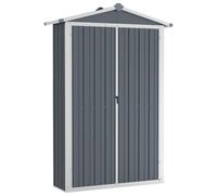 Capanno da giardino grigio 116x45x175 cm in acciaio zincato