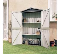 Capanno da giardino grigio 116x45x175 cm in acciaio zincato