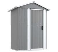 vidaXL Capanno da Giardino Grigio 126x97,5x177 cm Acciaio Zincato
