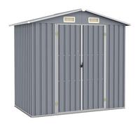 VIDAXL - Capanno da Giardino Grigio 205x129x183 cm in Acciaio Zincato