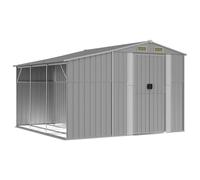 Capanno da giardino grigio 277x279x179 cm in acciaio zincato