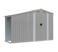 AX Capanno Ventilato Legna Tronchi Tetto Attrezzi Grigio 277x93x179cm New 364516