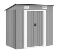 vidaXL Capanno da Giardino Grigio Metallo