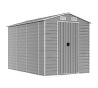 vidaXL Capanno da Giardino Grigio Chiaro 191x300x198cm Acciaio Zincato
