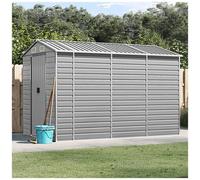 vidaXL Capanno da Giardino Grigio Chiaro 191x300x198cm Acciaio Zincato