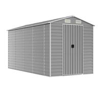 vidaXL Capanno da Giardino Grigio Chiaro 191x385x198cm Acciaio Zincato