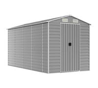 vidaXL Capanno da Giardino Grigio Chiaro 191x385x198cm Acciaio Zincato