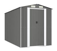 vidaXL Capanno da Giardino Grigio Chiaro 192x357x223cm Acciaio Zincato