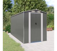 vidaXL Capanno da Giardino Grigio Chiaro 192x440x223cm Acciaio Zincato