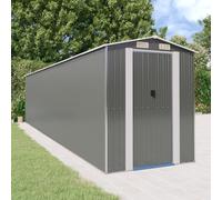 vidaXL Capanno da Giardino Grigio Chiaro 192x855x223cm Acciaio Zincato