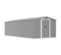 Casetta da giardino 257x580x181 cm in metallo grigio