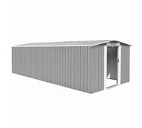 Casetta da giardino 257x580x181 cm in metallo grigio