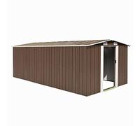 vidaXL Capanno da Giardino in Metallo Marrone 257x497x178 cm Casetta Attrezzi