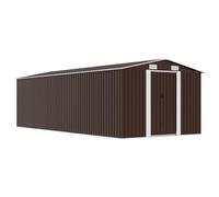 vidaXL Capanno da Giardino in Metallo Marrone 257x597x178 cm Casetta Attrezzi