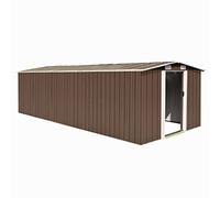 vidaXL Capanno da Giardino in Metallo Marrone 257x597x178 cm Casetta Attrezzi