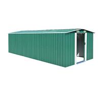 vidaXL Capanno da Giardino in Metallo Verde 257x597x178 cm Casetta Attrezzi